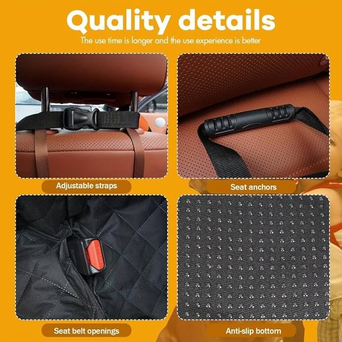 Hard Bottom Dog Car Seat Cover 52x26 inchs