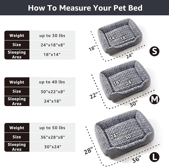 Dog Beds for Medium Sized Dog 30"x22",Gery