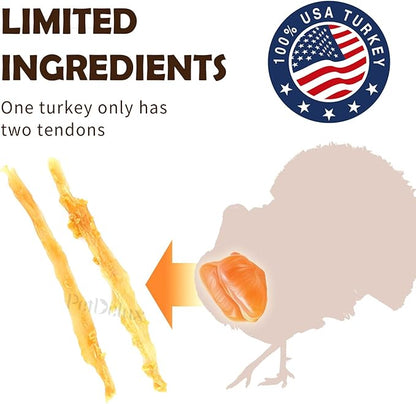 Turkey Tendon for Dogs, Ingredient Sourced from USA, Hypoallergenic, All Natural Human Grade Puppy Chew, Dog Treats for Signature Series, Rawhide Alternative, 4 Units/Pack Ring (Small)