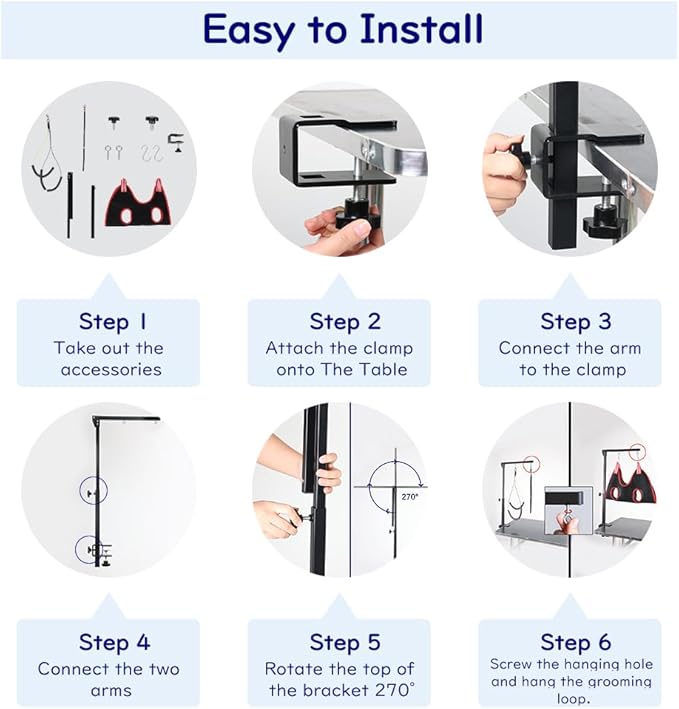 KELIXU Dog Grooming Arm with Clamps