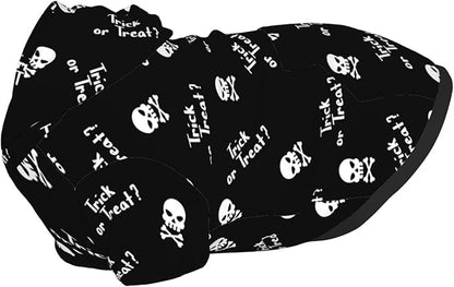 Halloween Dog Costume, Trick or Treat Skull Print Hoodie Winter Halloween Cosplay Clothes Sweaters Outfits Pullover Pets' Sweatshirt Hoodies with Pocket for Medium Large Dogs-S