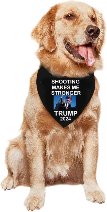Trump 2024 Dog Bandana Make America Great Again Shooting Makes me Stronger Souvenir Flag Triangle Bibs Scarf Accessories Dog Cat Pet Animal