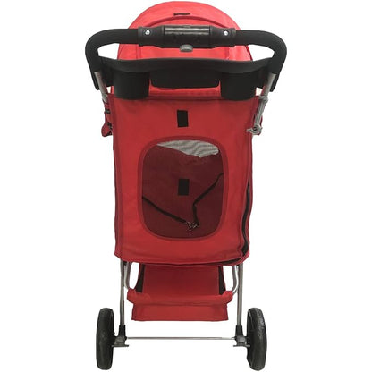 Critter Sitters 4-Wheel Dog Stroller for Small or Medium Sized Dogs and Cats with Scratch Resistant Breathable Mesh Windows and Safety Leash