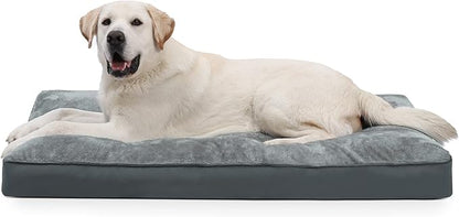 Dog Crate Bed Waterproof Deluxe Plush Dog Beds with Removable Washable Cover Anti-Slip Bottom Pet Sleeping Mattress for Large 41 x 27 inch,