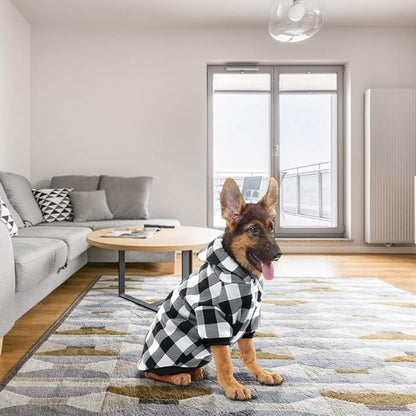 KOOLTAIL Plaid Dog Hoodie Pet Clothes Sweater with Hat and Pocket for Small Medium Large Size Dogs