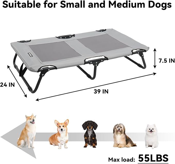 Elevated Dog Bed Portable Raised Dog Cooling Cot