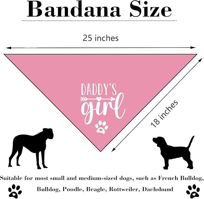 Daddy's Girl Dog Bandana Funny Cute Pink Dog