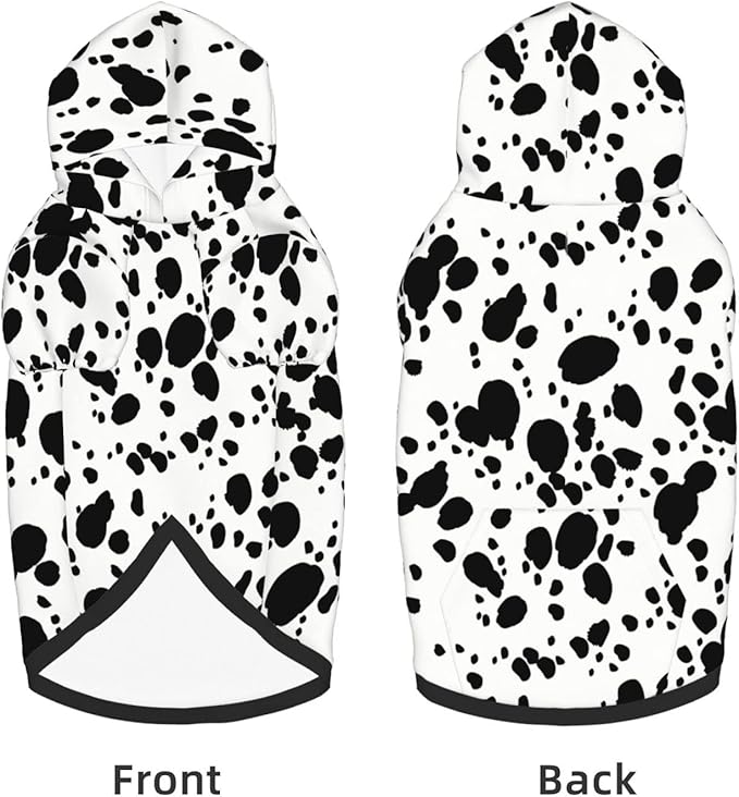 Cute Dalmatian Print Dog Hoodies，Dog Clothes with Pocket