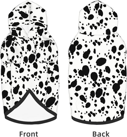 Cute Dalmatian Print Dog Hoodies，Dog Clothes with Pocket