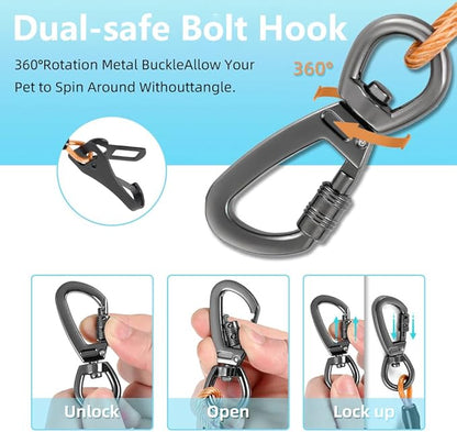 Dog Seat Belt 3-in-1 Dog seat Belt Harness for car,Chew Proof Dog Leash for Car Use,Dog Seatbelt,Steel Rope Dog car seat Belts with Clip Hook Latch & Buckle (Orange, 24 inch/60 CM)