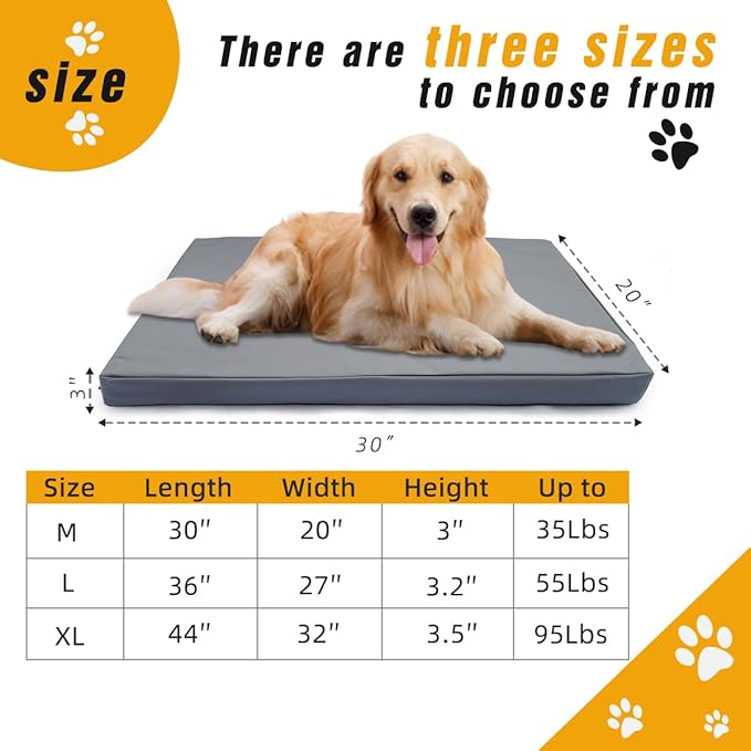 Pet Bed Cover L 36x27x3'' Dog Bed Covers Waterproof Dog Bed Covers Large Dog Bed Washable Removable Cover Dog Bed Covers Replacement Washable Dog Bed Covers with Zipper,Grey