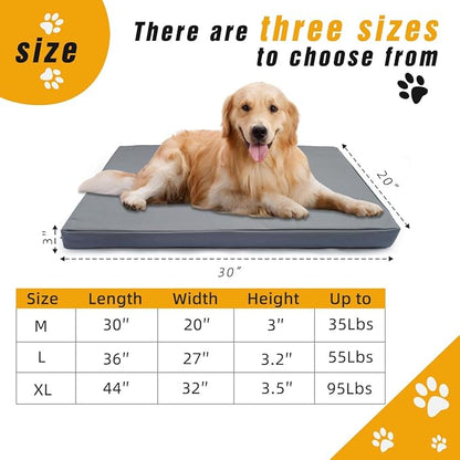 Pet Bed Cover L 36x27x3'' Dog Bed Covers Waterproof Dog Bed Covers Large Dog Bed Washable Removable Cover Dog Bed Covers Replacement Washable Dog Bed Covers with Zipper,Grey