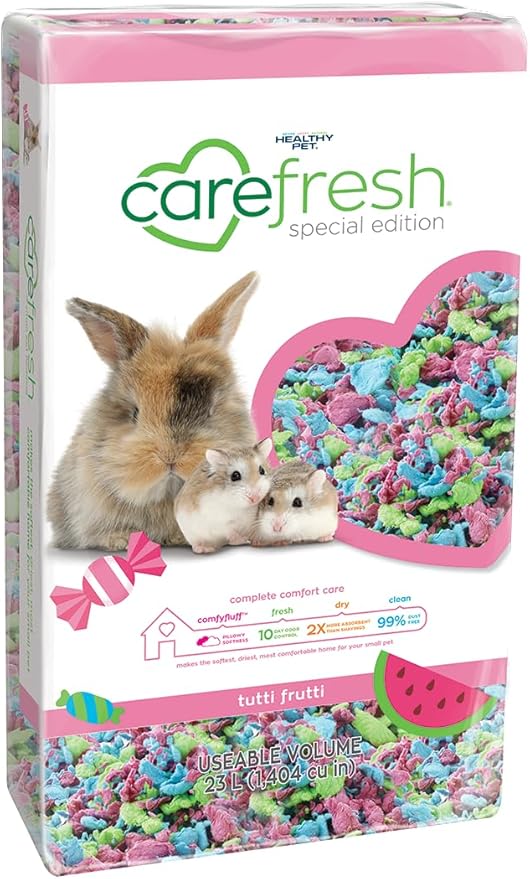 carefresh 99% Dust-Free Tutti Frutti Natural Paper Small Pet Bedding with Odor Control, 23 L