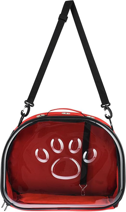 Pet Carrier Backpack, cat Carrier Bag, cat Dog Carrier Bag, Bird Carrier Bag, Backpack Carrier with Foldable Shoulder Strap, Designed for Cats and Puppies, Airline Approved, Travel, Hiking (Red)