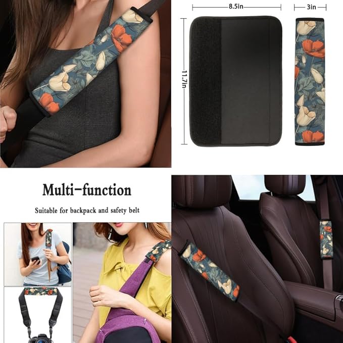 Tulip Flowers 13 PCS Car Accessories Set Seat