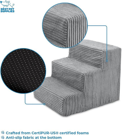 Best Pet Supplies Dog Stairs for Small Dogs & Cats 3-Step