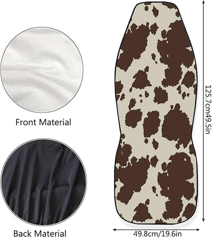 CLOHOMIN Cow Fur Animal Print Front Only Seat Cover for Women Men 2