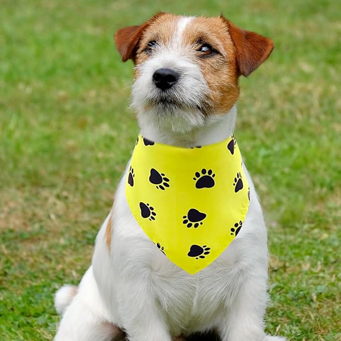 PET SHOW 50Pcs Paw Pattern Dog Bandanas Bulk