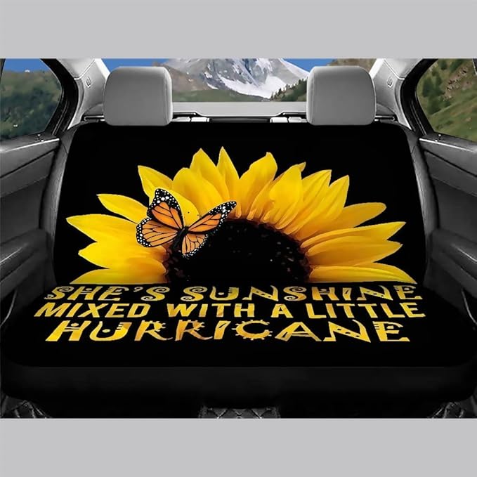 Tupalatus Blooming Sunflower Car Back Seat Covers Full