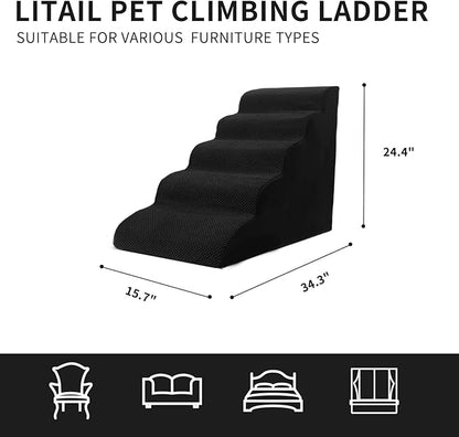 Foam Dog Stairs&Steps for Small Dogs for High Beds 26-28 Inches,Non-Slip