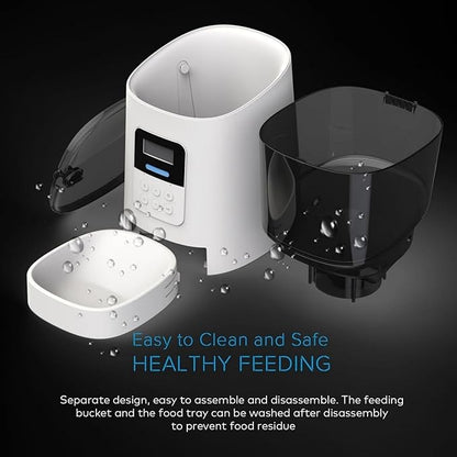 Automatic Cat Feeder with Camera & Timer 6L, 1080P HD Video with IR Night Vision, Real-Time Video Recording, Two Way Voice Intercom, Low Food & Blockage Sensor, Sound Alerts for Pets