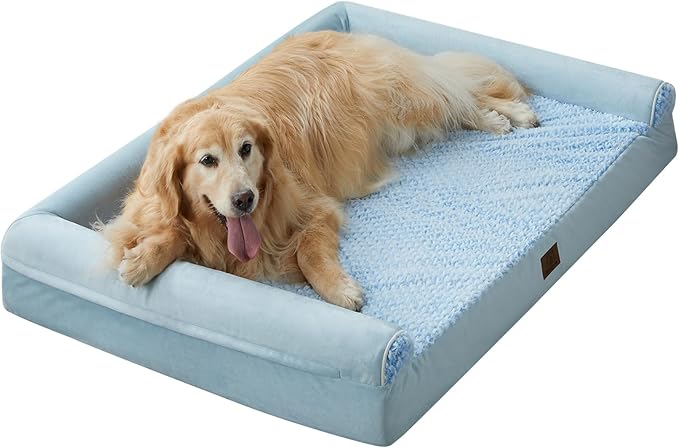 WNPETHOME Dog Beds for Large Dogs, Orthopedic Sofa Dog Bed Mat Pillow with Removable Waterproof Cover, Egg-Foam Dog Crate Bed for Medium Large Dogs