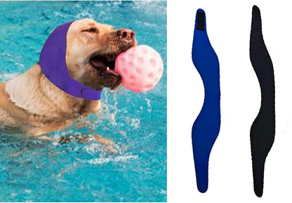 MANON ROSA Dog Swim Cap Plugs 2Pcs Waterproof All-Weather Snood for Bathing Rainy Days Swimming (1 Black 1 Blue,S)