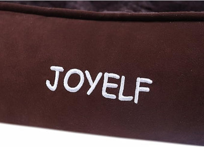 JOYELF Large Dog Bed with Washable Removable Cover, Rectangle Soft Calming Cat Bed & Sofa, Plush Warming Pet Bed Furniture for Dogs & Cats with Squeaker Toys as Gift