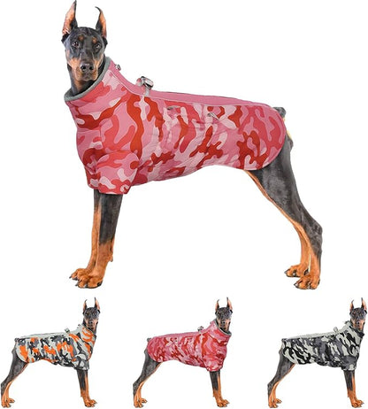 IDOMIK Warm Dog Coats with Harness 2XL