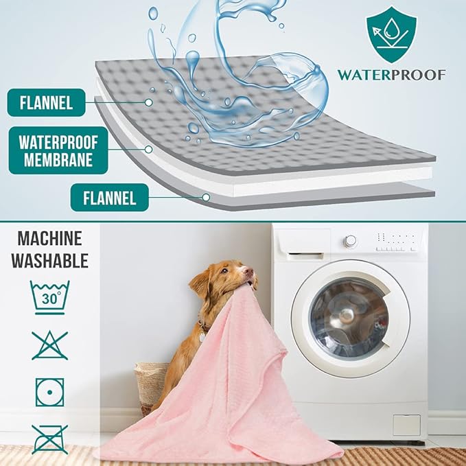PetAmi Waterproof Dog Blanket 60x80 Pink