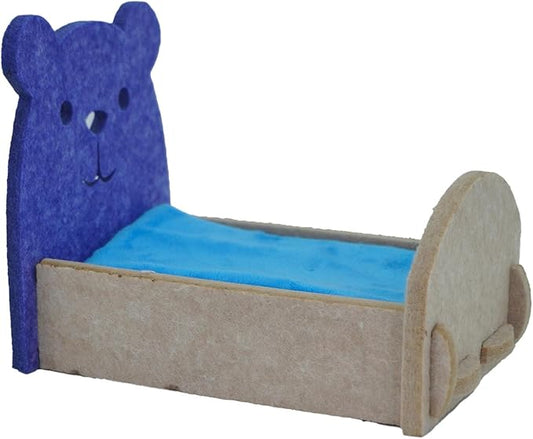 Felt Hamsters Bed, Small Animal Bed with Soft Mat, Small Pets Gift for Small Chinchilla Hamsters Hiding Sleeping(Camel)