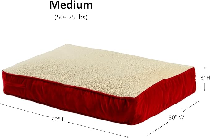 Buster Deluxe Reversible Pillow Style Sherpa Dog Bed (42 x 30 in.)