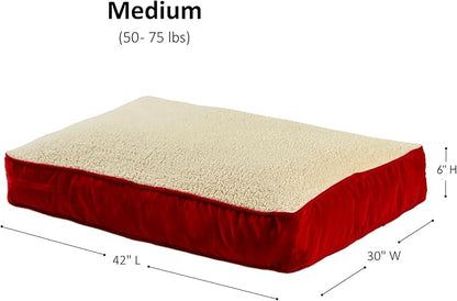Buster Deluxe Reversible Pillow Style Sherpa Dog Bed (42 x 30 in.)