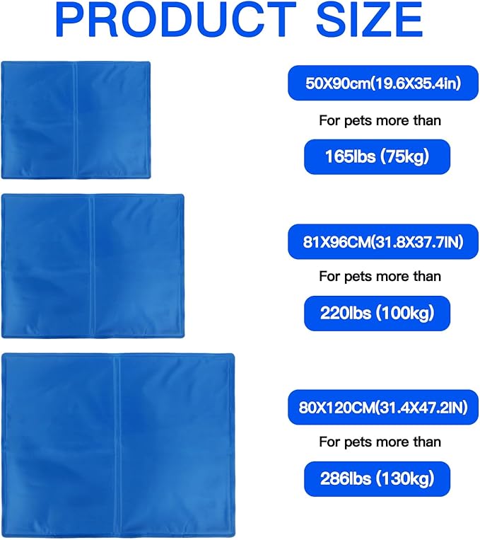 Dog Cooling Mat Gel: Large Cooling Pad for Dog (31.8" x 37.7"