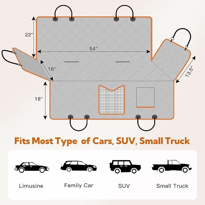 Kytely Dog Seat Cover Car Seat Cover for Back Seat