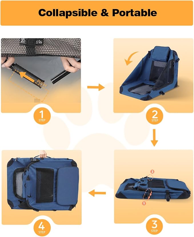 Extra Large Dog Crate with 2 Foldable Bowl 32 Inch (32" L 23" W 23" H,
