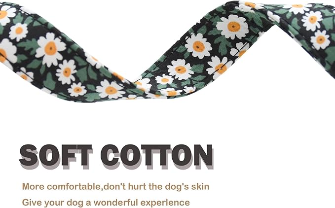 Flower Patterns Dog Collar with Accessories
