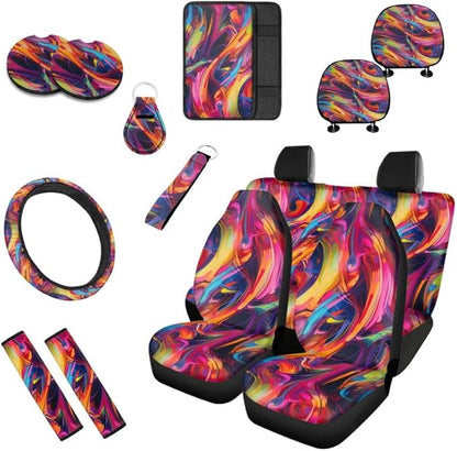 Splashing Graffiti 13 PCS Car Seat Cover Spiral