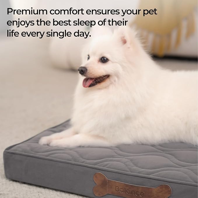 BALANCE Dog Crate Bed，Water-Resistant Orthopedic Dog Beds with Nonskid Bottom