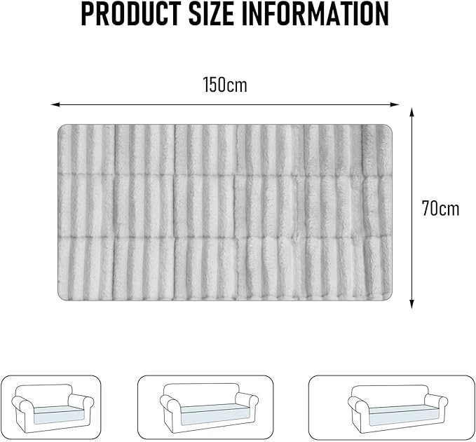 LiveGo Fuzzy Couch Covers for Pets, Couch Protector for Dogs Garden Chic Cotton Protective Couch Cover, Pet Mat Bed Couch Cover (Milky white, 70x150 cm/27.6x59.06 in)