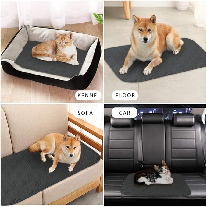 SUNNYTEX Waterproof Dog Bed Cover Dog Mat Pet Pad Pet Blanket for Couch Sofa Bed Mat Anti-Slip Furniture Protrctor (Dark Grey) 30 inches *70 inches
