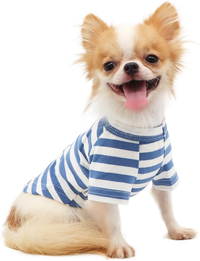 LOPHIPETS 100% Breathable Cotton Striped Dog Tee Shirt