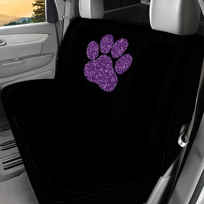 Purple Dog Paw Car Seat Covers for Rear Bench Seats Protects Against Dirt Pet Fur Dog Hair