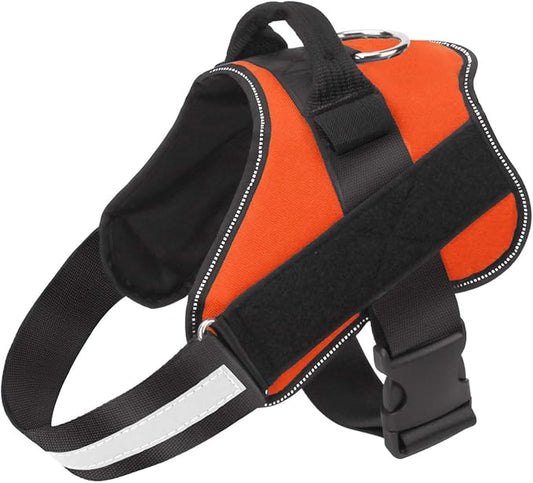 Bolux Dog Harness, No-Pull Reflective Dog Vest, Breathable Adjustable Pet Harness with Handle for Outdoor Walking - No More Pulling, Tugging or Choking (Orange, XS)