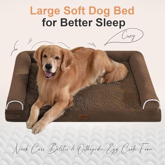 Large Dog Bed Orthopedic Washable: Jumbo Dog Bed Bolster Extra Large Dogs Egg Crate Foam Sofa Couch Waterproof Removable Cover