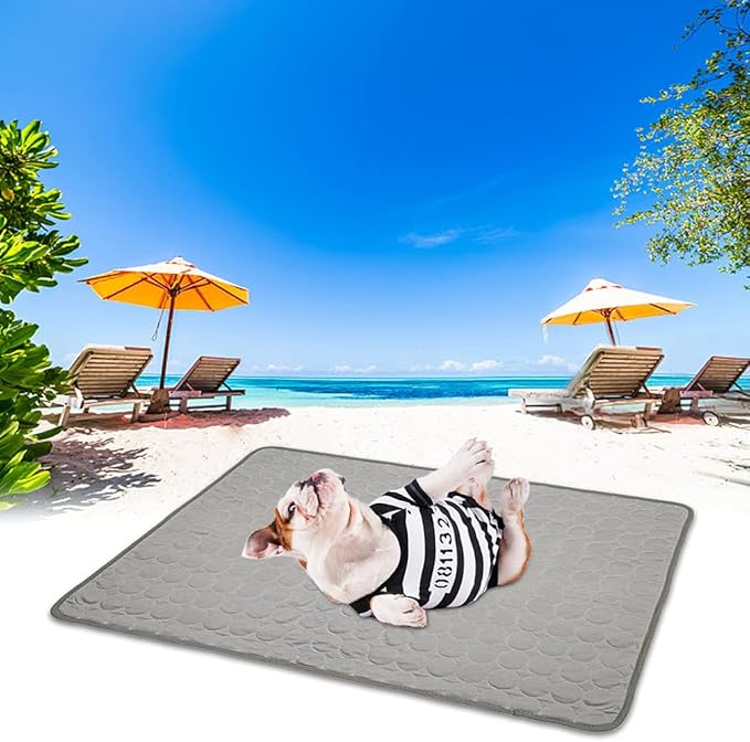 VeMee Cooling Mat Pad for Dogs Cats Ice Silk Mat Cooling Blanket Cushion for Kennel/Sofa/Bed/Floor/Car Seats Cooling (XL:40 x 28 inches