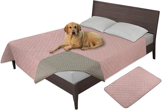 Easy-Going 100% Waterproof Dog Bed Cover, Non-Slip Pet Blanket for Furniture, Washable Couch Cover, Repleasement Sofa Cover (52X82 in,Pink)