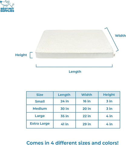 Best Pet Supplies Cute Dog Crate Mat Flat Bed with Waterproof Exterior 24X16X3