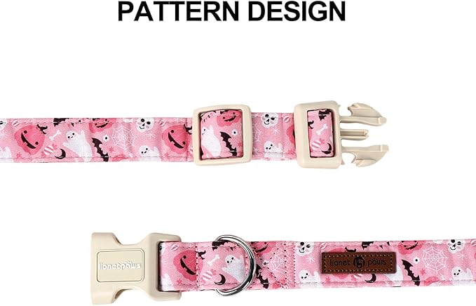 Lionet Paws Halloween Pink Dogs Collar Halloween 10-16 inches