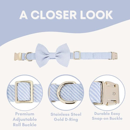 Adjustable Pet Bow Tie and Dog Collar for Small Medium Large Dogs